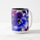 Blaue Blume Zweifarbige Tasse (VorderseiteRechts)