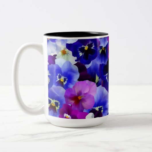 Blaue Blume Zweifarbige Tasse (Links)