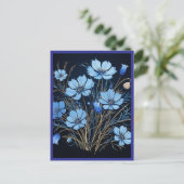 BLAUE BLUMEN #1 POSTKARTE (Stehend Vorderseite)
