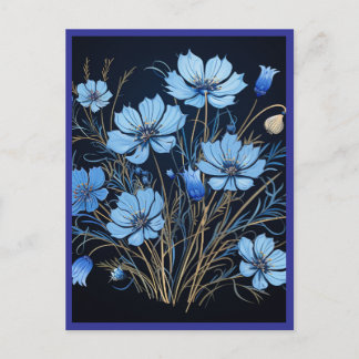BLAUE BLUMEN #1 POSTKARTE