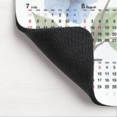 Blaue Blumen 2026 Kalender auf Weiß Mousepad (Ecke)