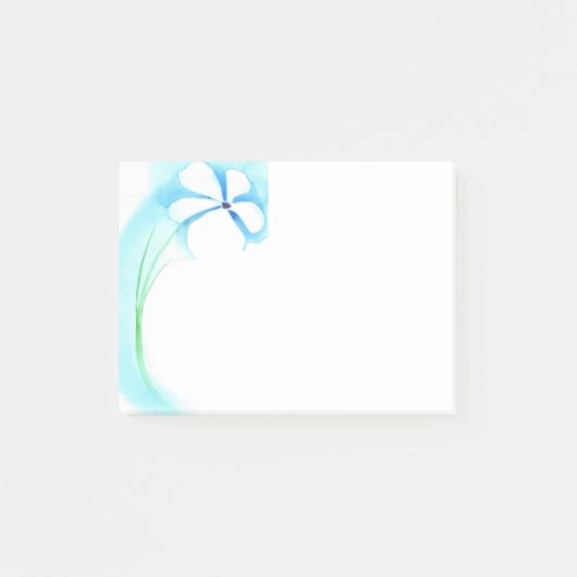 Blaue Blumen-Anmerkungen Post-it Klebezettel (Vorderseite)