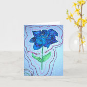 Blaue Blumen-Anmerkungs-Karte Karte (Gelbe Blume)