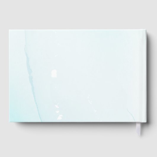 Blaue Blumen Anpassbarer Abschluss Gästebuch (Rückseite)