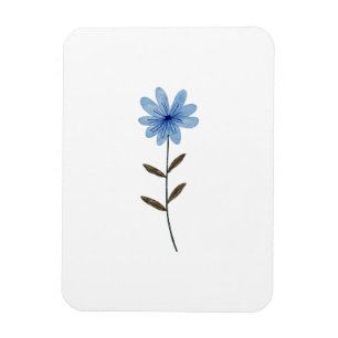Blaue Blumen-Aquarell Elegante Florale Kunstillust Magnet