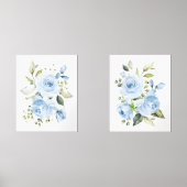 Blaue Blumen, Aquarellfarben-Blume, Junge Kinderzi Bilderwand Sets (Vorderseite)
