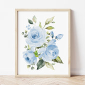 Blaue Blumen, Aquarellfarben-Blume, Junge Kinderzi Bilderwand Sets