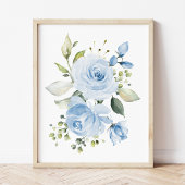 Blaue Blumen, Aquarellfarben-Blume, Junge Kinderzi Bilderwand Sets