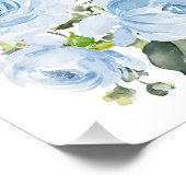 Blaue Blumen, Aquarellfarben-Blume, Junge Kinderzi Fotodruck (Ecke)