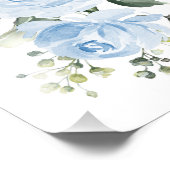 Blaue Blumen, Aquarellfarben-Blume, Junge Kinderzi Fotodruck (Ecke)