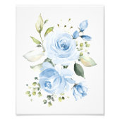 Blaue Blumen, Aquarellfarben-Blume, Junge Kinderzi Fotodruck (Vorne)
