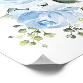 Blaue Blumen, Aquarellfarben-Blume, Junge Kinderzi Poster (Ecke)