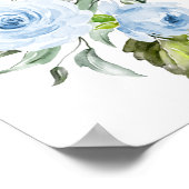 Blaue Blumen, Aquarellfarben-Blume, Junge Kinderzi Poster (Ecke)