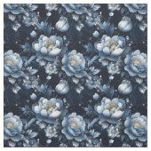 Blaue Blumen auf dunkelblau Stoff (Muster)