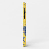 Blaue Blumen auf Mustard Yellow Floral Muster Case-Mate iPhone Hülle (Hinten/Links)