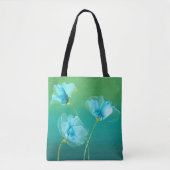 Blaue Blumen auf Ombre Hintergrund-Tasche Tasche (Vorderseite)