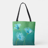 Blaue Blumen auf Ombre Hintergrund-Tasche Tasche (Rückseite)