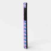 blaue Blumen auf rosa Hülle (Hinten/Links)