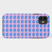 blaue Blumen auf rosa Hülle (Rückseite (Horizontal))