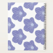 Blaue Blumen auf White_ Floral Muster Script Planer (Rückseite)