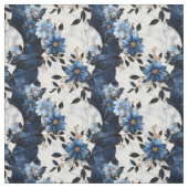 Blaue Blumen aus Marmor Stoff (Muster)