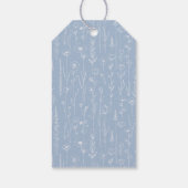 Blaue Blumen Baby Shower Dankeschön-Geschenkanhäng Geschenkanhänger (Rückseite)