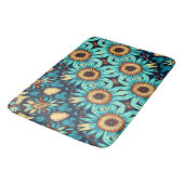 Blaue Blumen Badematte (Schrägansicht)