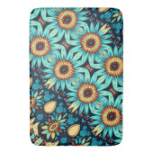 Blaue Blumen Badematte (Vorderseite Vertikal)