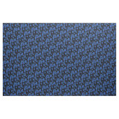 Blaue Blumen, blaue Blätter, Blumenkohl der Folk 2 Stoff (Yard (91,4 cm))