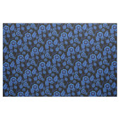 Blaue Blumen, blaue Blätter, Blumenkohl der Folk 2 Stoff (Fat Quarter (45,7 x 55,9 cm))