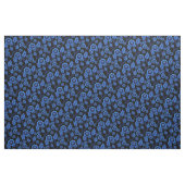 Blaue Blumen/blaue Blätter/Folkloreblumen/Schwarz Stoff (Fat Quarter (45,7 x 55,9 cm))