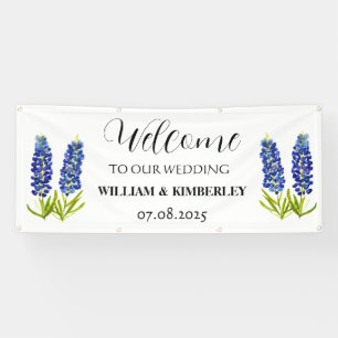 Blaue Blumen Blaue Florale Rustikale Elegante Hoch Banner