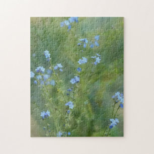 Blaue Blumen Blumen Natur Kunst Puzzle