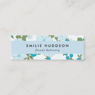Blaue Blumen, Blumenmuster, Florist, Blume Shop Mini Visitenkarte