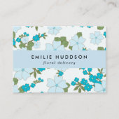 Blaue Blumen, Blumenmuster, Florist, Blume Shop Visitenkarte (Vorderseite)