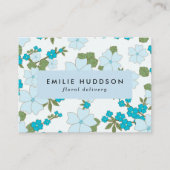 Blaue Blumen, Blumenmuster, Florist, Blume Shop Visitenkarte (Vorderseite)