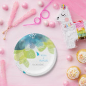 Blaue Blumen Blütenfrühlingshochzeit Pappteller (Party)