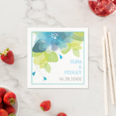 Blaue Blumen Blütenfrühlingshochzeit Serviette (Beispiel)