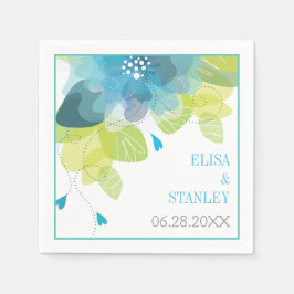 Blaue Blumen Blütenfrühlingshochzeit Serviette