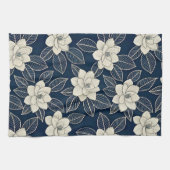 Blaue Blumen Botanik Muster (5) Geschirrtuch (Horizontal)