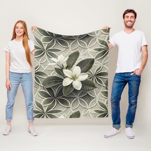 Blaue Blumen Botanik Muster (8) Fleecedecke (Beispiel)