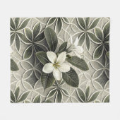Blaue Blumen Botanik Muster (8) Fleecedecke (Vorderseite (Horizontal))