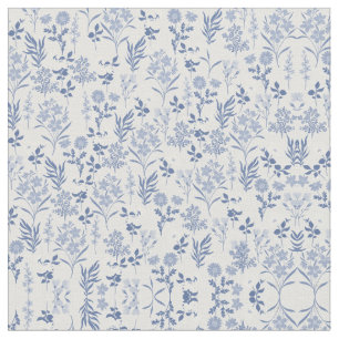 Blaue Blumen Botanische Malerei Stoff