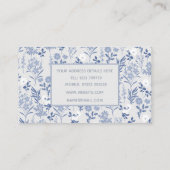 Blaue Blumen Botanische Malerei Visitenkarte (Rückseite)