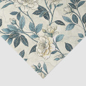 Blaue Blumen Botanische Muster (6) Seidenpapier (Ausschnitt)