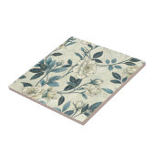 Blaue Blumen Botanisches Muster Vintage (6) Fliese (Seite)
