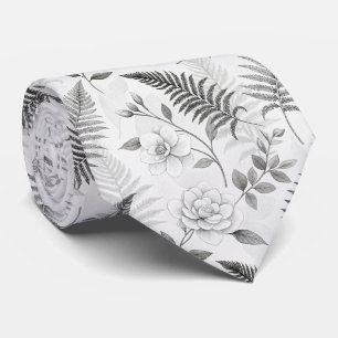 Blaue Blumen Botanisches Vintage-Muster (1) Krawatte