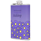 Blaue Blumen Brautjungfer Flasche Flachmann (Links)
