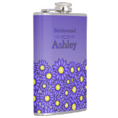 Blaue Blumen Brautjungfer Flasche Flachmann (Rechts)