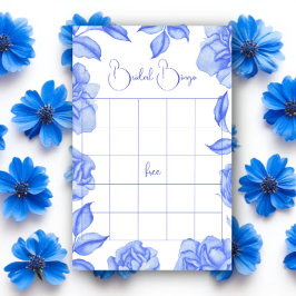 Blaue Blumen Brautparty-Bingo-Spiel